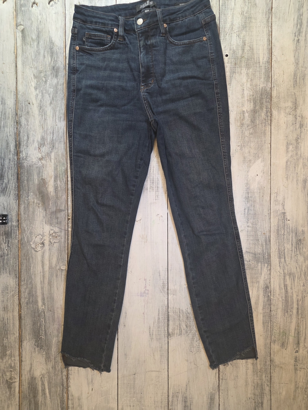 Judy Blue Women's Dark Wash High-Rise Skinny Jeans w Raw Hem sz 9/29
